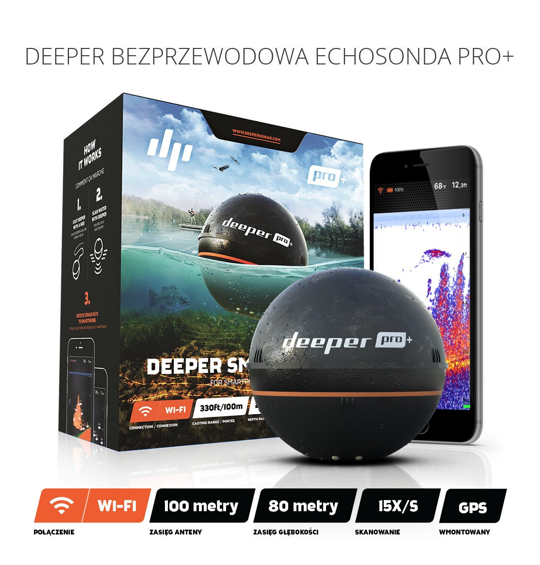 Deeper Smart Sonar PRO+ Deeper DEEPER-PROPLUS - wedkarski.com