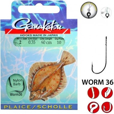 Haczyki Flatfish Worm 36 Gamakatsu