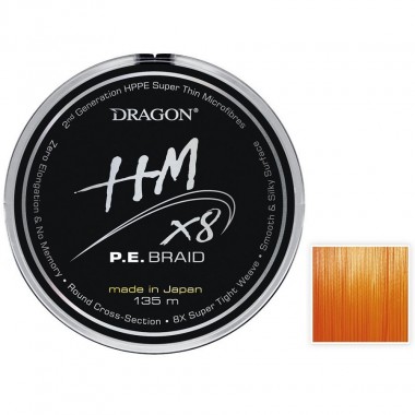 Plecionka HMX8 P.E. Braid Pomarańczowa Fluo Dragon