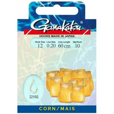 Hak z przyponem Corn LS-2210 złoty Gamakatsu