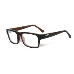 Okulary Profile przeźroczyste z matowo-brązową ramką