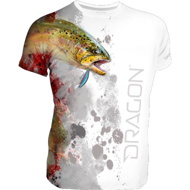 T-shirt Pstrąg - Biały Dragon