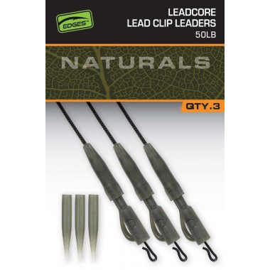 Przypony EDGES Naturals Leadcore Power Grip Lead Clip Leaders FOX